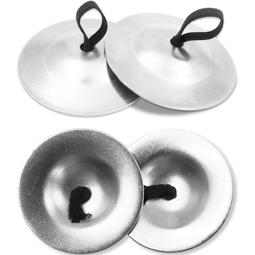 4Pcs Finger Cymbals 5.3cm/2.1in, Finger Zills for Belly Dance, Hand Cymbal