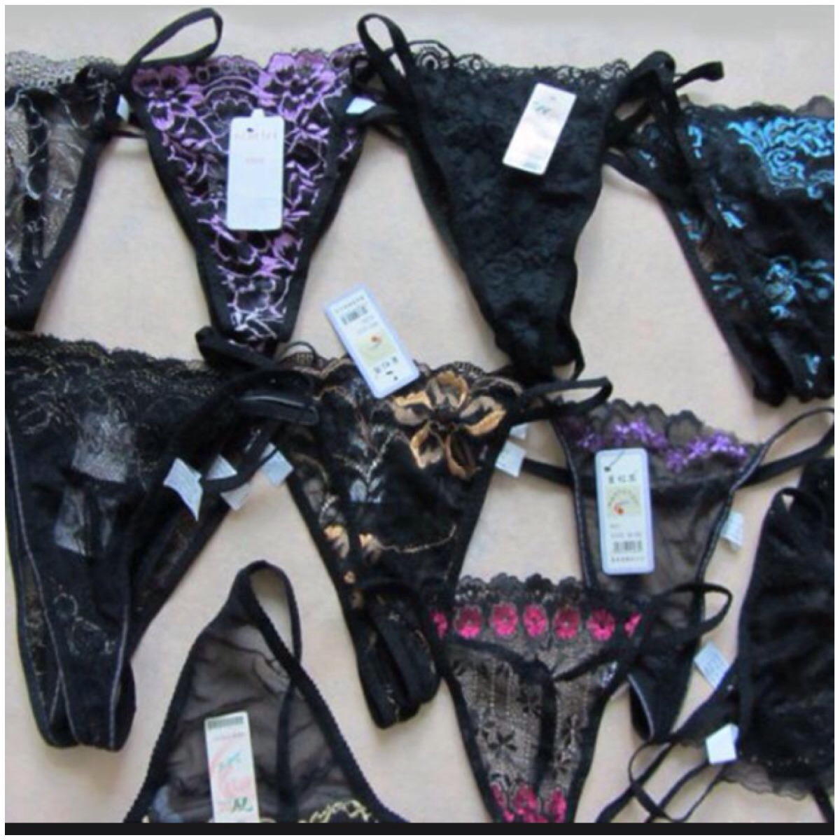 Lot of 6 Panties Thongs G-String T Back Sexy Stripper Exotic Secret Valentines