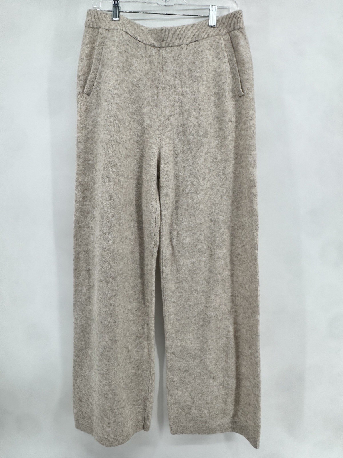 Nordstrom Wide-Leg Knit Pants In Taupe Size Medium