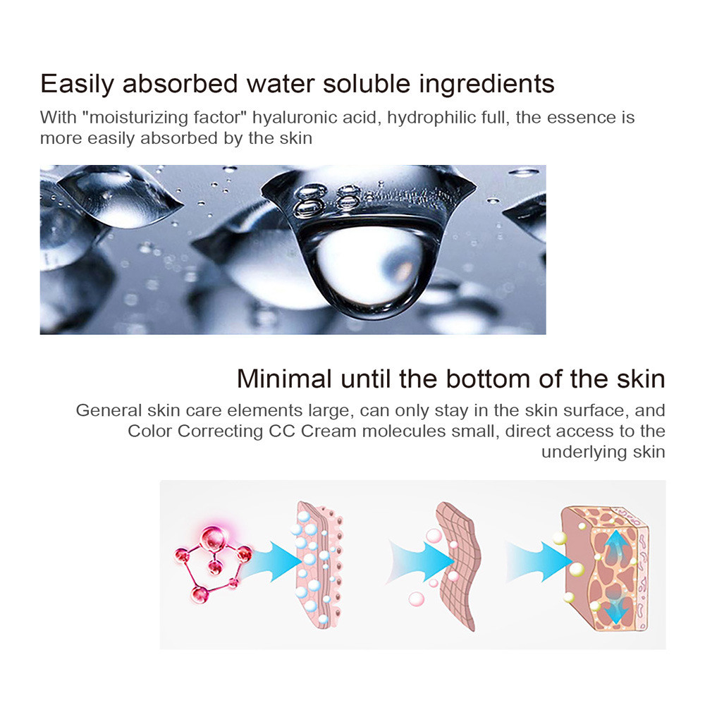 Moisturizing Correcting CC Cream Waterproof Anti-sweat Makeup Before Concealer L