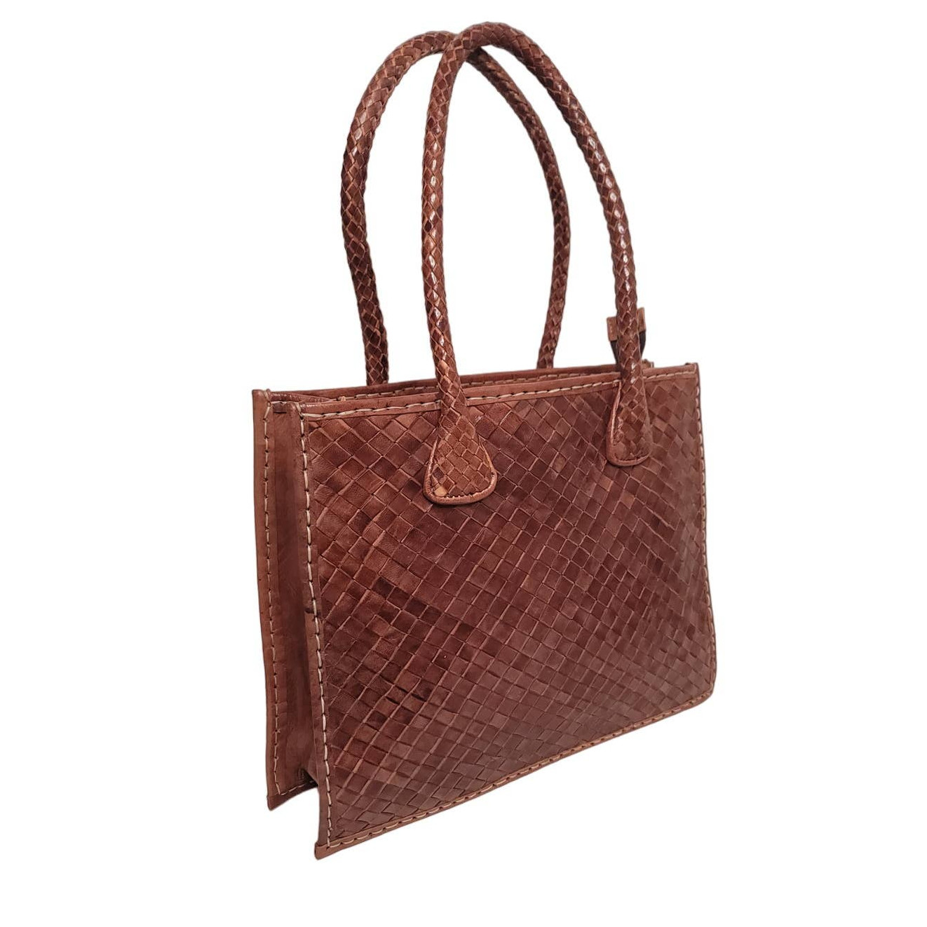 Handmade Moroccan Woven Leather Handbag