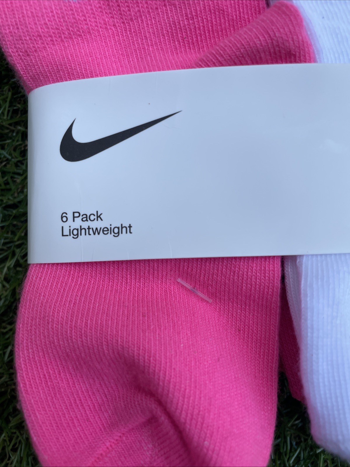 Nike 6 Pack Lightweight Ankle Socks Pink White and Black YTH 7C-10C NWT