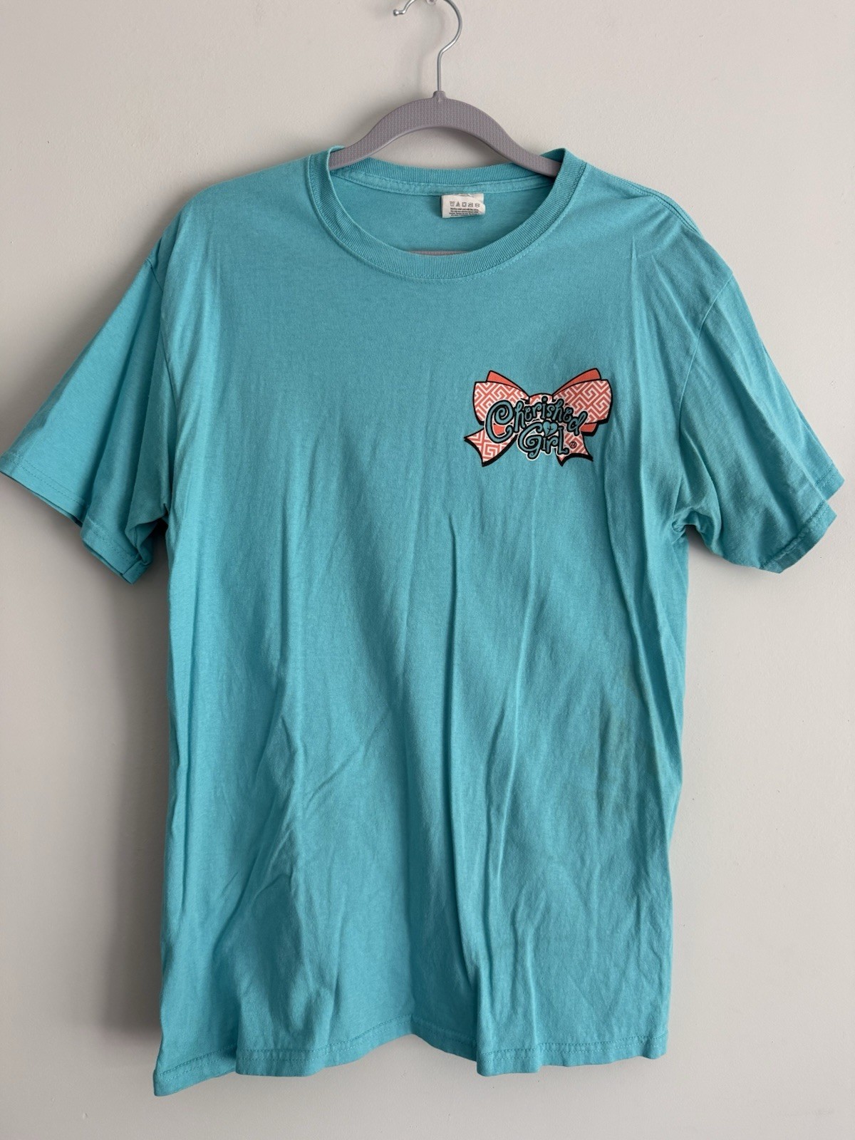 Cherished Girl T-Shirt Womens Short Sleeve BLUE A-mason Grace Graphic Tee MEDIUM