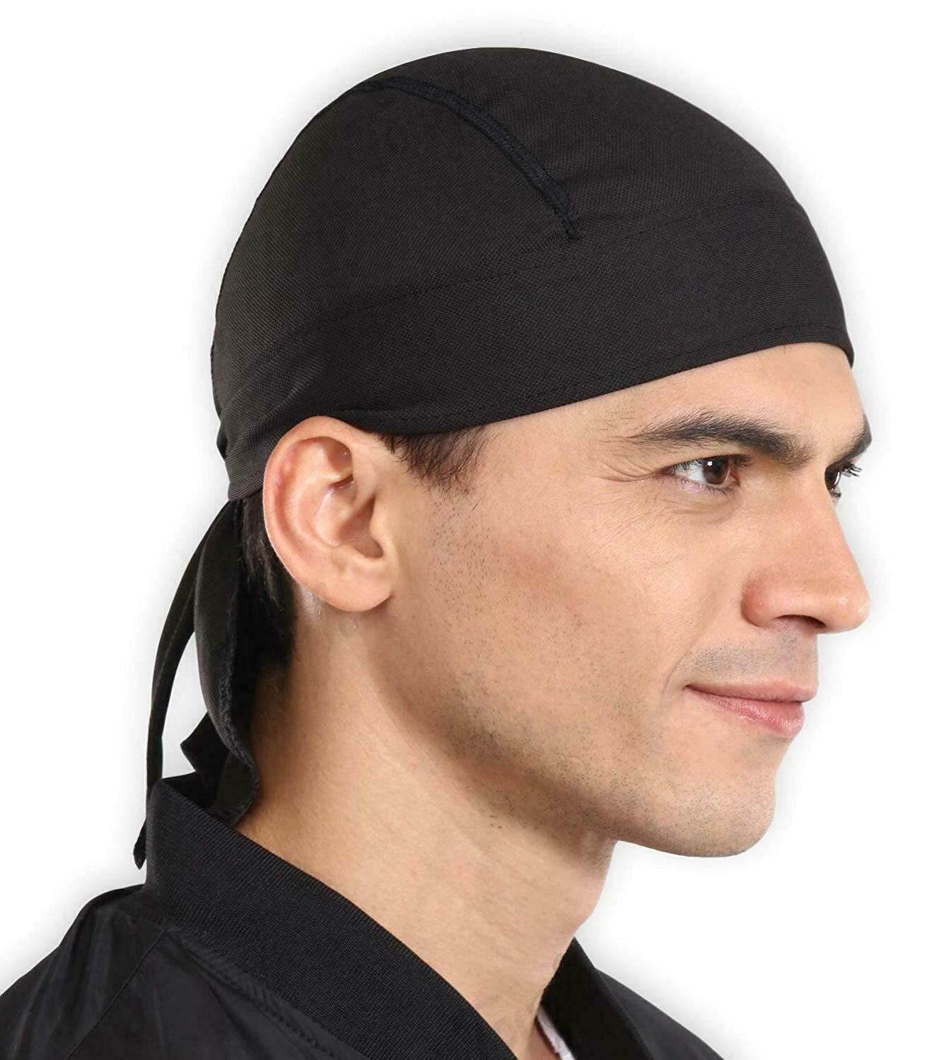 Quick Dry SKULL CAP Du Rag Head Wrap Motorcycle Biker Do Doo Bandana Tie Cap hat