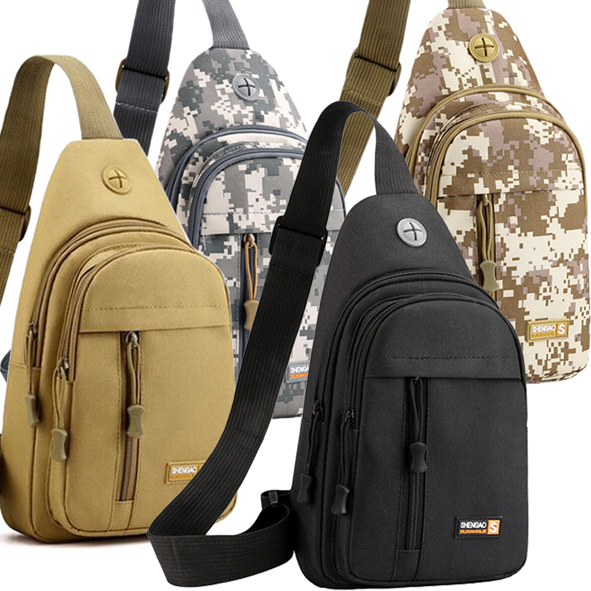 Men Backpack Tactical Sling Bag Chest Shoulder Fanny Pack Crossbody Sport Travel