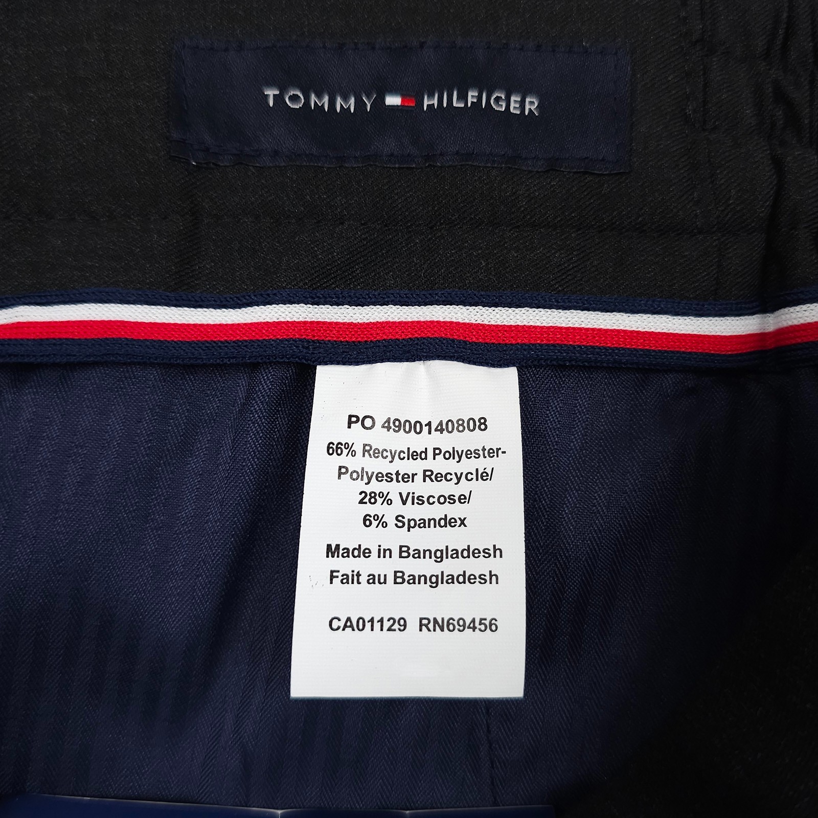 Tommy Hilfiger Mens Relaxed Fit Dress Pants 34×32 Charcoal Grey Pleated Stretch