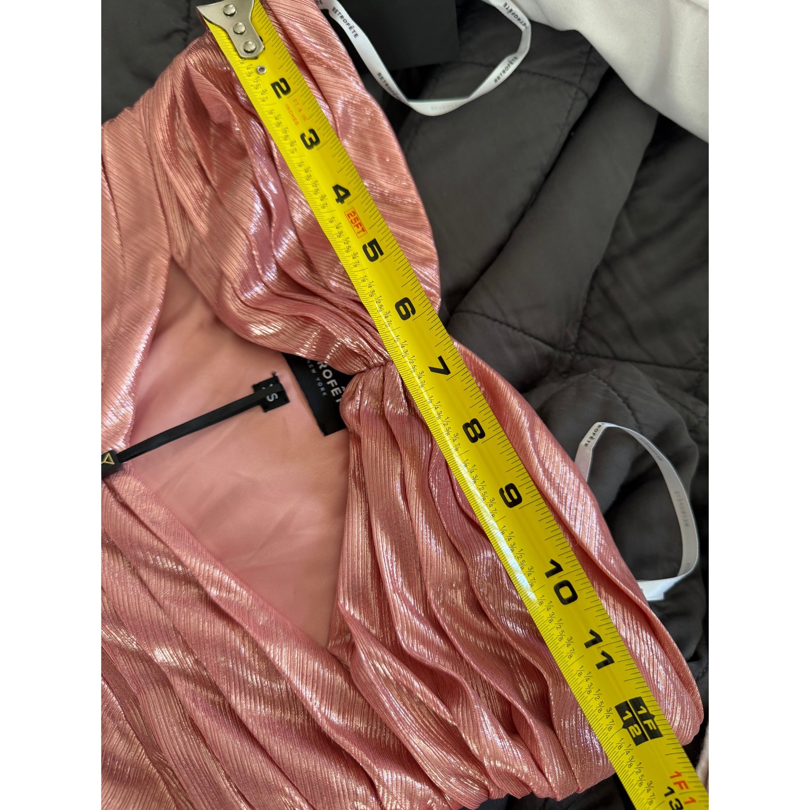 Retrofete Women’s Baby Pink Rose Mallory Metallic Pleated Gown Dress Size XS NEW