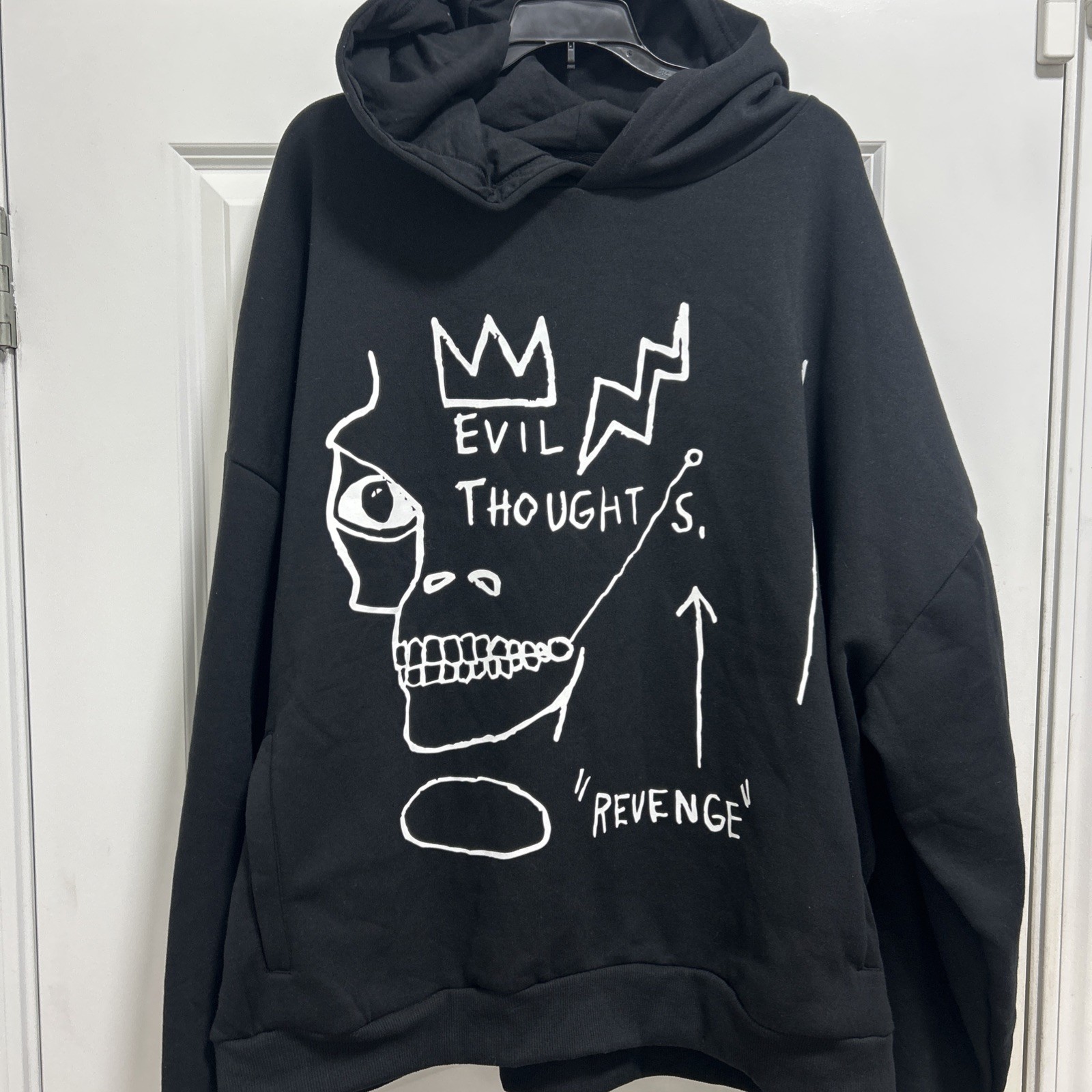Reason Basquiat Hoodie Men’s 3XL Black White Evil Thoughts Graphic