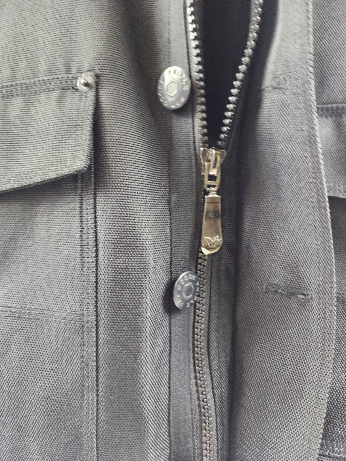 Blouson Style Jacket In Black By TFG & Co., Full Zip/Button/Pockets, Men’s 2XL