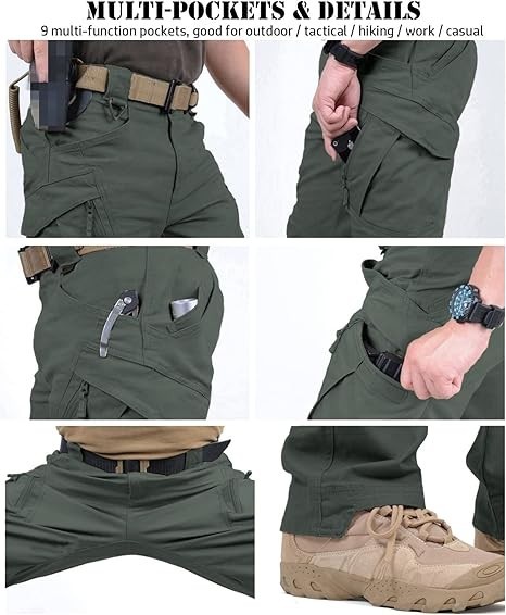 US Men Tactical Cargo Pants Soldier Straight-fit Work Combat Trousers Outdoor