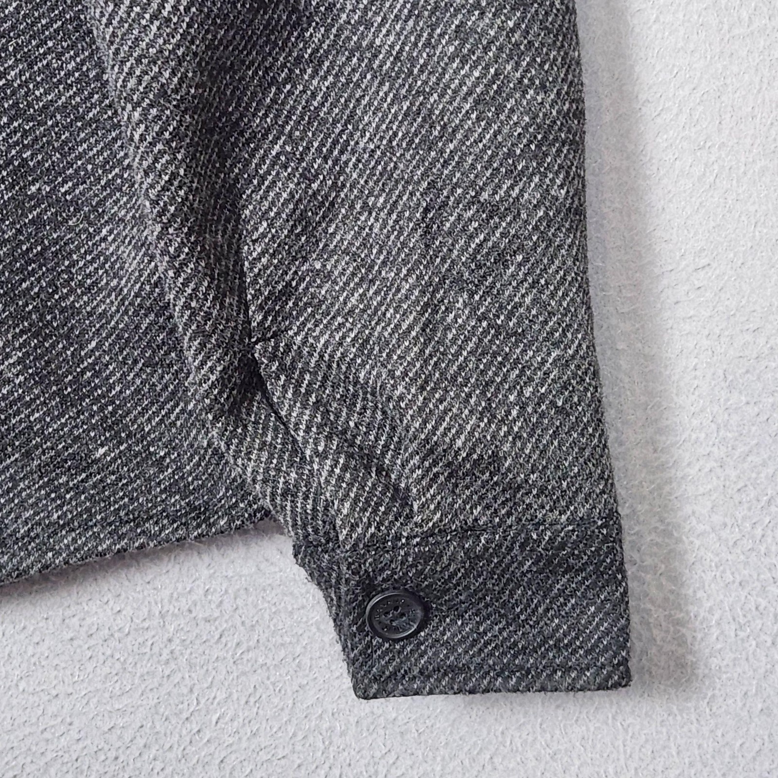 Banana Republic Shirt Jacket Mens Small Gray Herringbone Button Front Lined