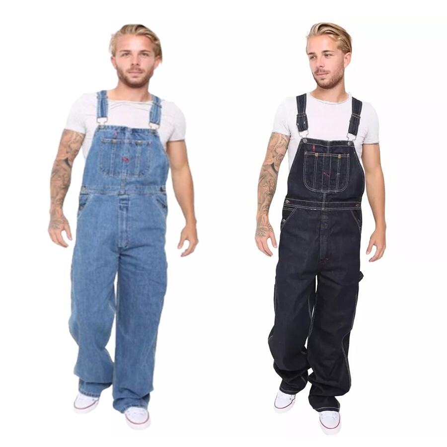 Men’s Heavy Duty Workwear Denim Dungarees Jeans Bib and Brace Overall Pro Pants