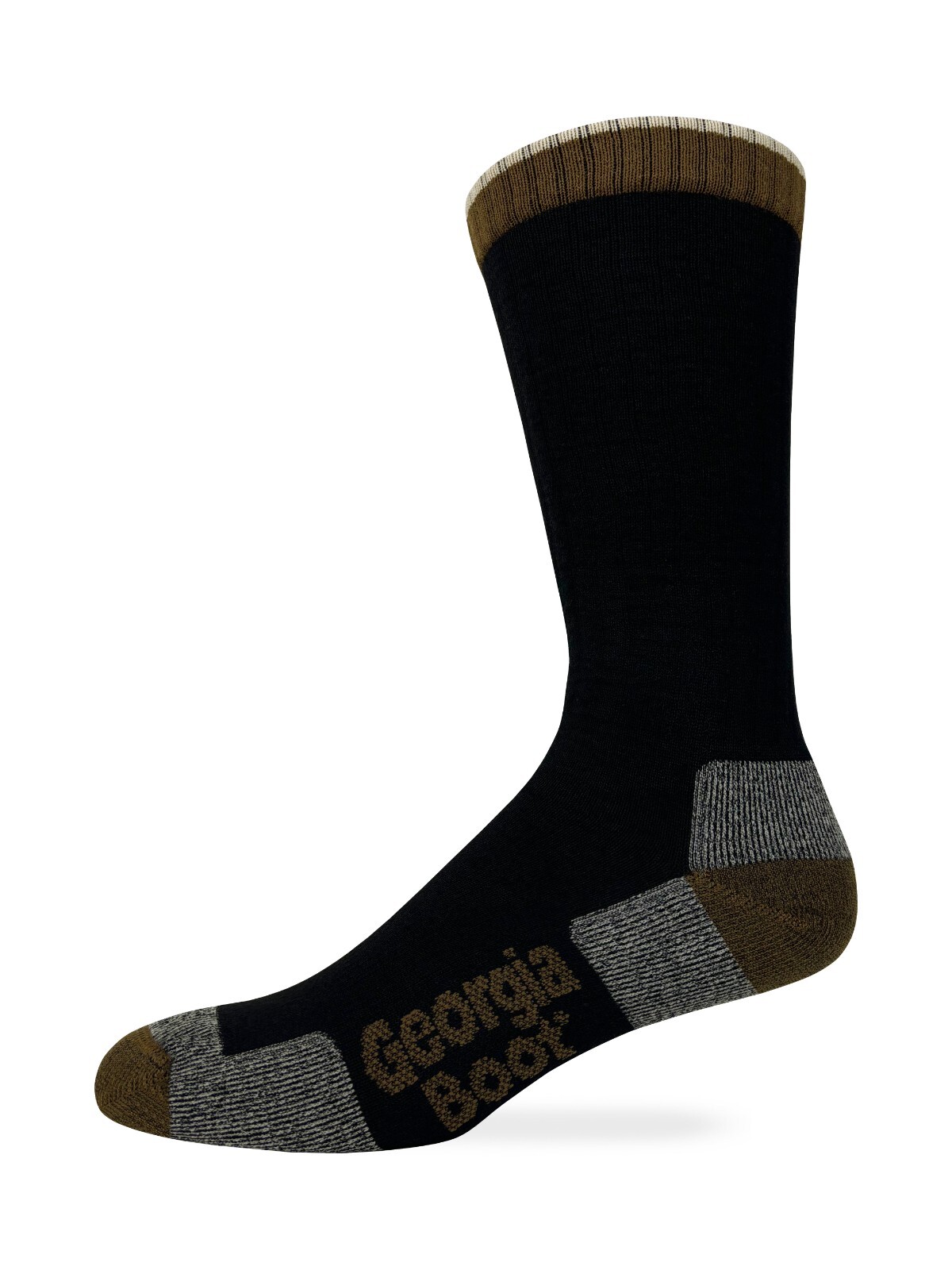 Georgia Boot Mens Merino Wool Year Round Cushion Crew Socks 1 Pair Pack