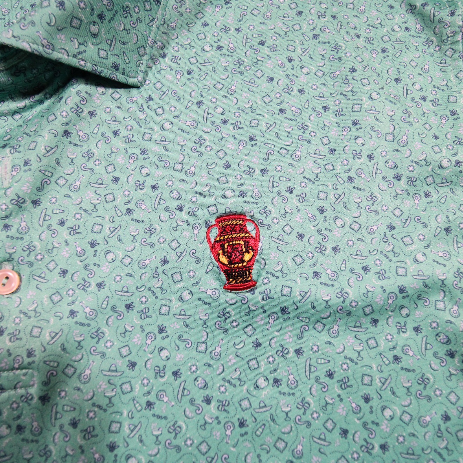Peter Millar summer comfort all over print short sleeve polo shirt XXL