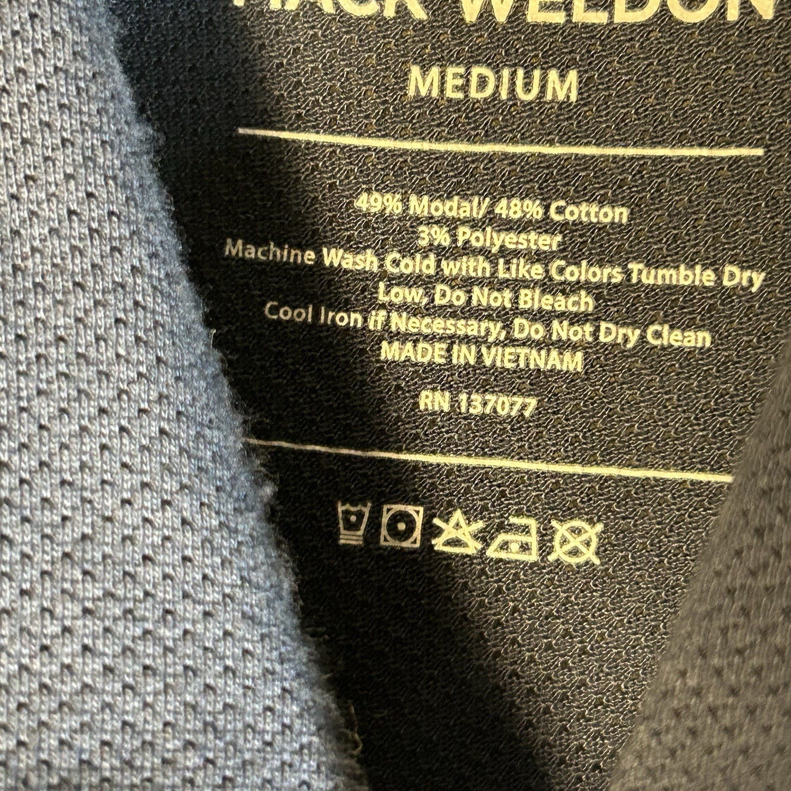 Mack Weldon Breathable Polo Shirt Blue Modal Blend For Daily Wear Mens Size M