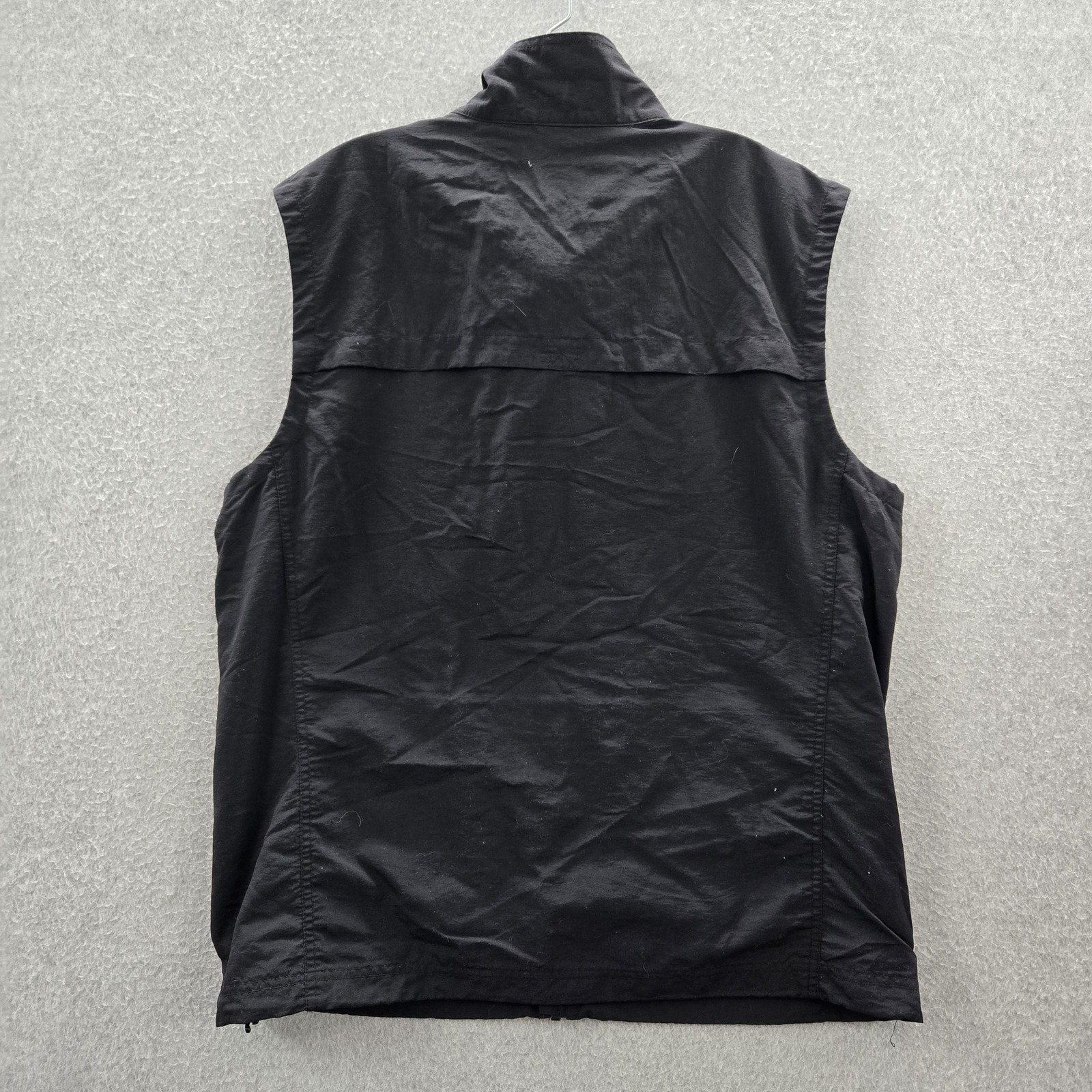 Eddie Bauer Men Vest L Black Nylon Polyester Outdoor Logo Zipper Button