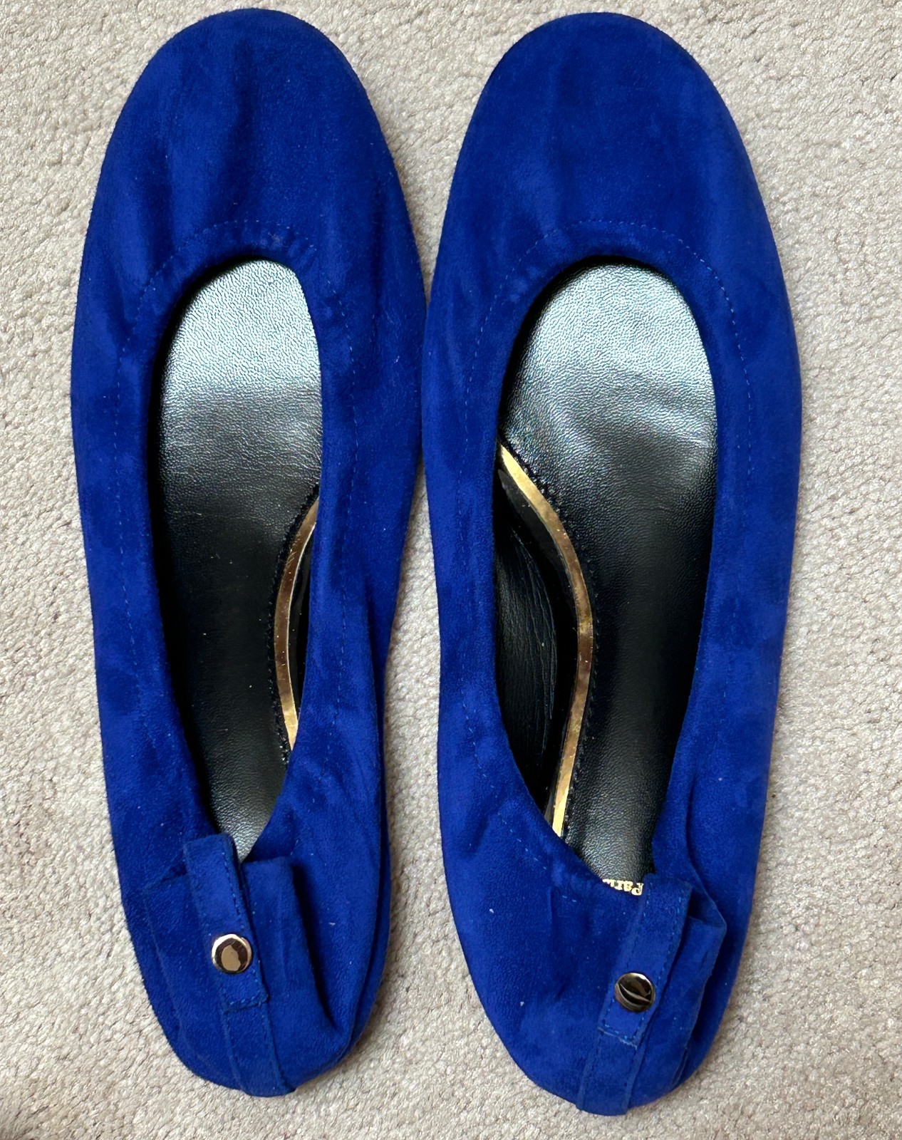 BRAND NEW Lanvin Antique Bright BLUE SUEDE Ballet Flats Size 39.5 US 8.5
