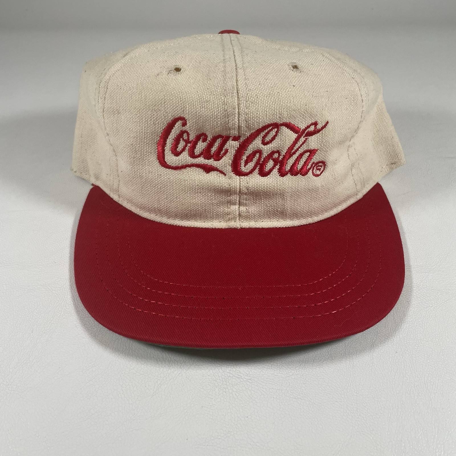 Vtg Coca Cola Snapback Hat Cap Logo Graphic Louisville MFG Co Made USA Preowned