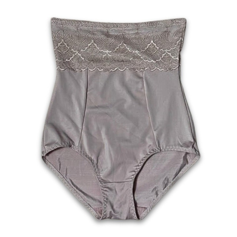 FIT Shapewear Bottom Lace Trim Abdomen Slimming Microfiber Beige Women’s S NWOT