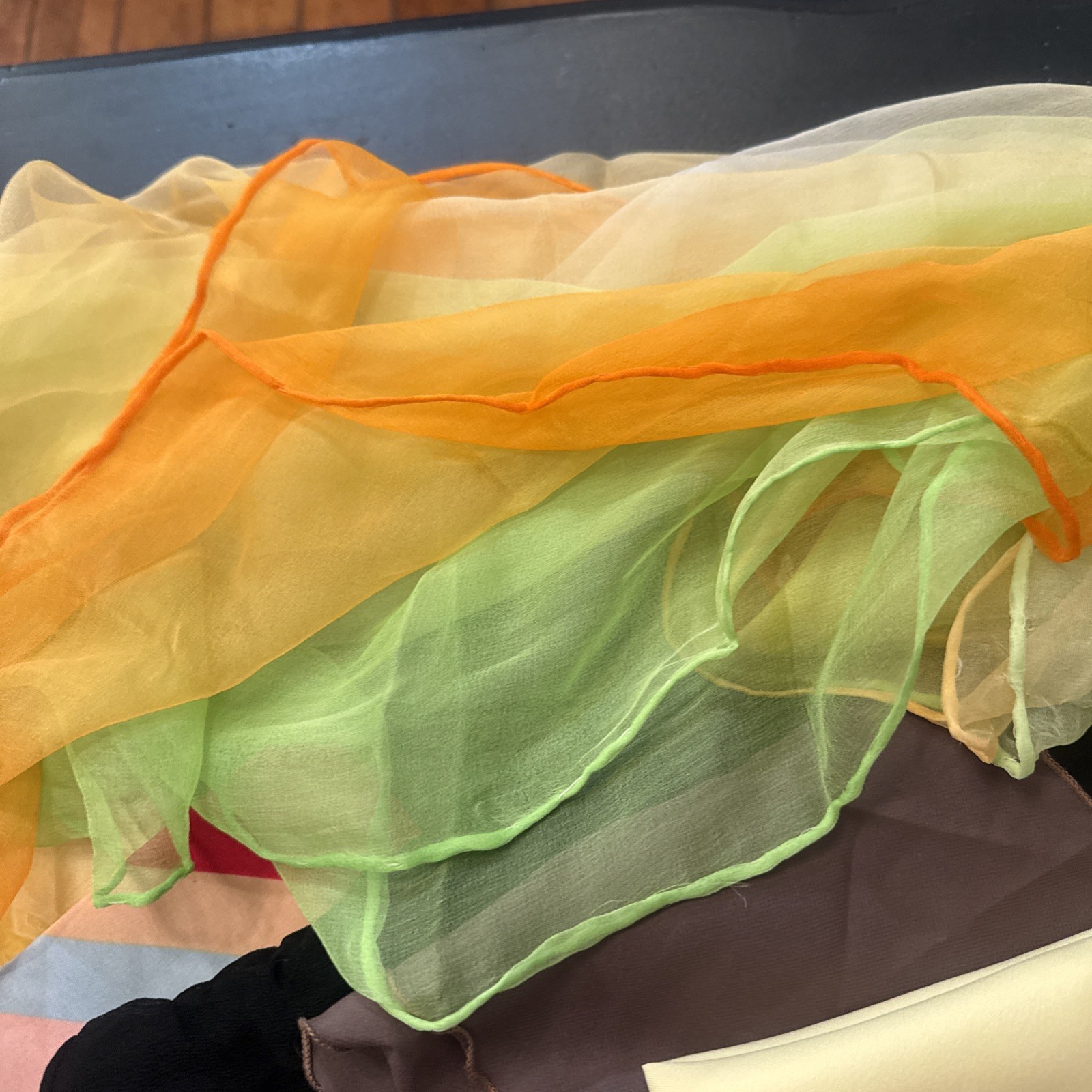Women’s Multicolor Silk Satin Cotton Scarf Lot Estate Sale Find