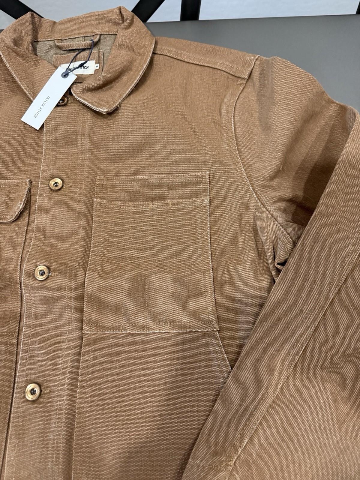 Taylor Stitch The Longshore Jacket In Tobacco Chipped Canvas Size XL 44