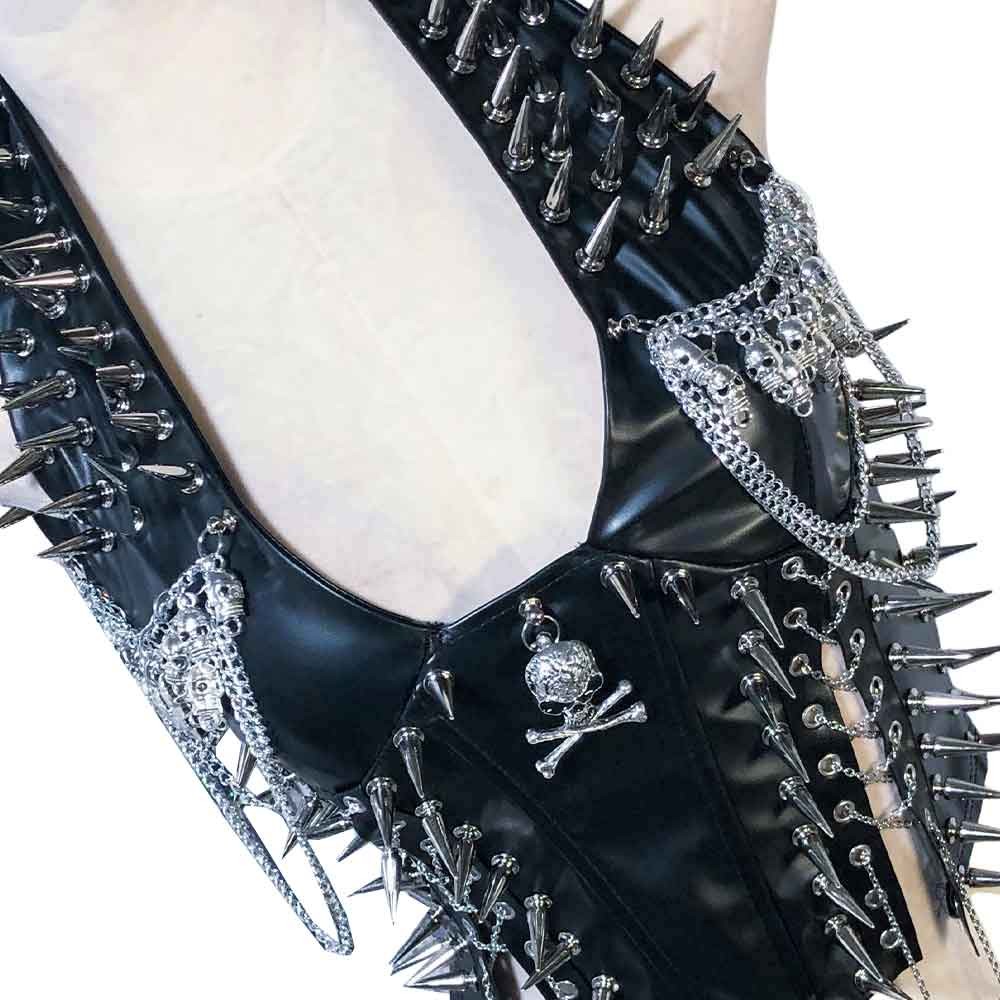 Goth Tops ALT Gothic Tank Y2K Punk Rock Clothes Grunge Spiked Emo Clothing