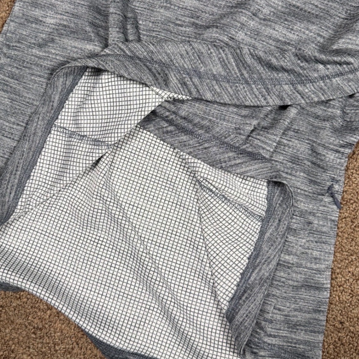 IBKUL Womens Gray Heather Quarter Zip Pullover Long Sleeve Athleisure Top Size S