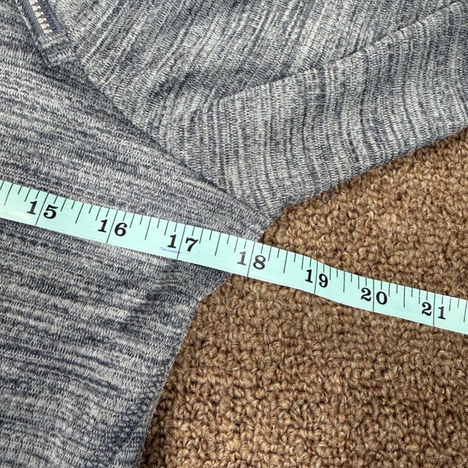IBKUL Womens Gray Heather Quarter Zip Pullover Long Sleeve Athleisure Top Size S