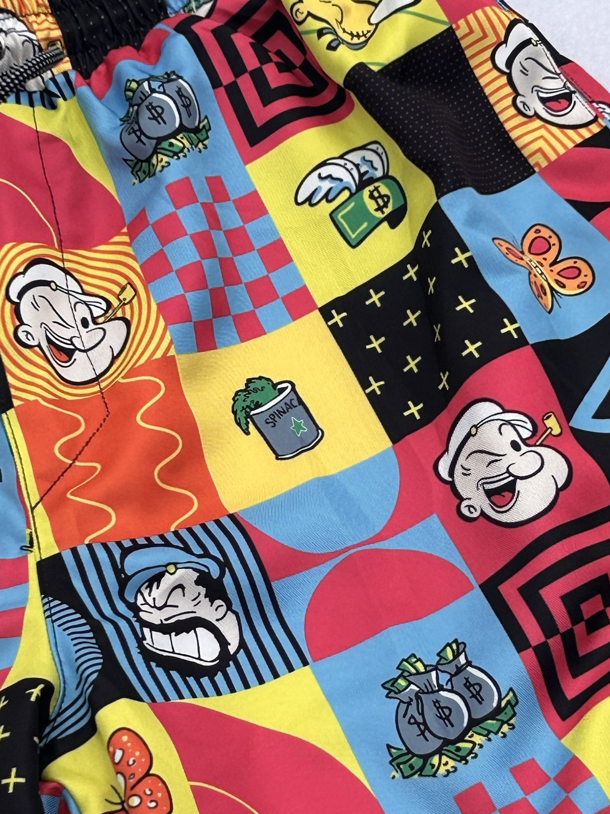 Reason Popeye Matching Set Mens M Button Shirt Swim Trunks Retro Graphic
