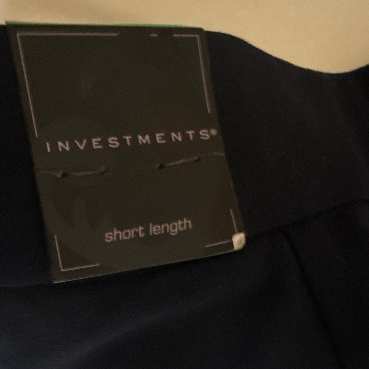 Investments Women’s Dress Pants Straight Leg Solid Navy Petite 8S Poly Rayon