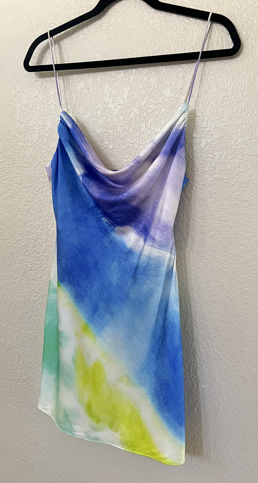 New Retrofete Rylynn Silk Dress in Watercolor Wave Size S $425