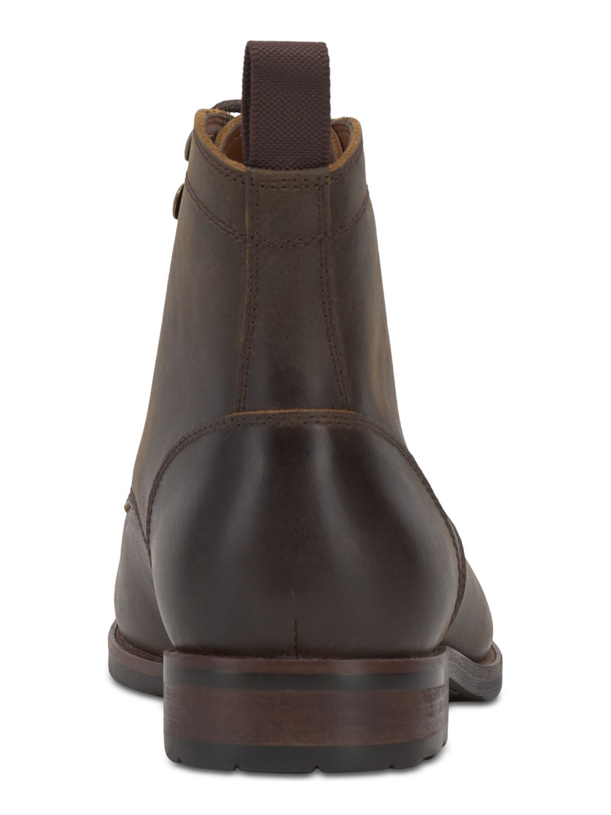 VINCE CAMUTO Mens Brown Pull Tab Lannie Toe Block Heel Leather Boots Shoes 9.5 M