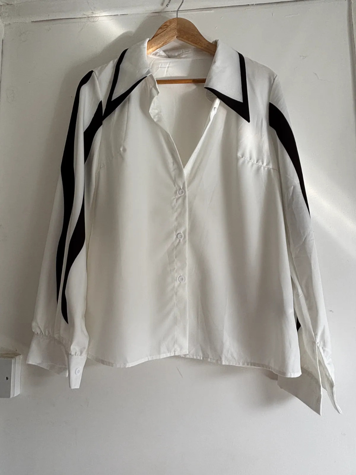 Shein Button Up White Blouse Shirt Size Large UK 12 – 14 BNWOT
