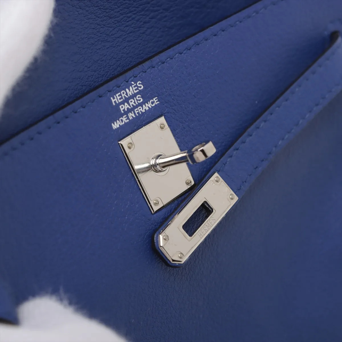 Hermès Tiny Kelly Swift Blue Silver Metal Fittings □O: 2011