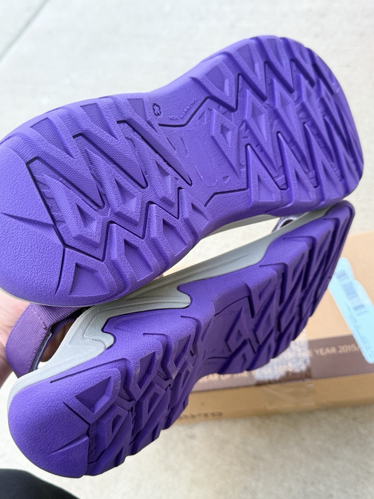 OutPro Women Strappy Outdoor Sandals Hook & Loop Adjustable Straps Purple Gray