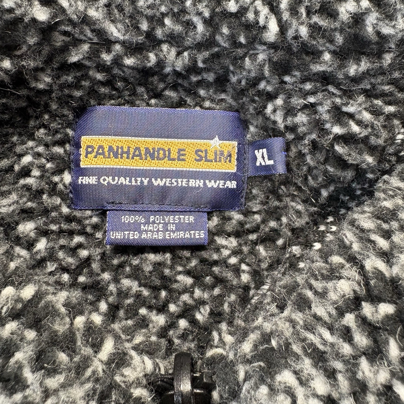 Panhandle Slim Pullover Men’s XL Gray Ombre Fleece Chunky 1/4 Zip Embroidered
