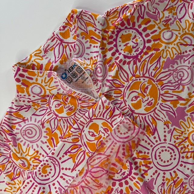 IBKUL Women’s Orange Pink White Sunshine Quarter-Zip Shirt XL