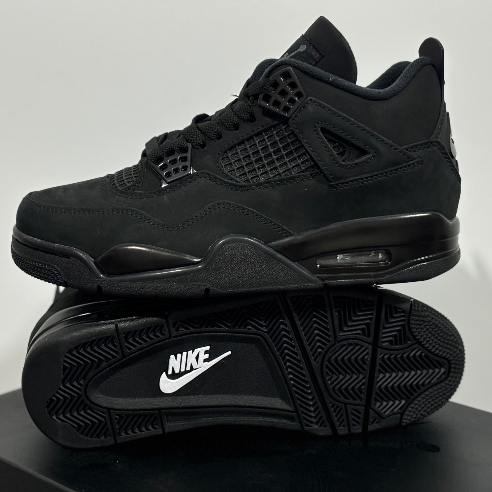 2025 Jordan 4 Retro “Black Cat”Men’s Black Basketball Shoes Mid-Top