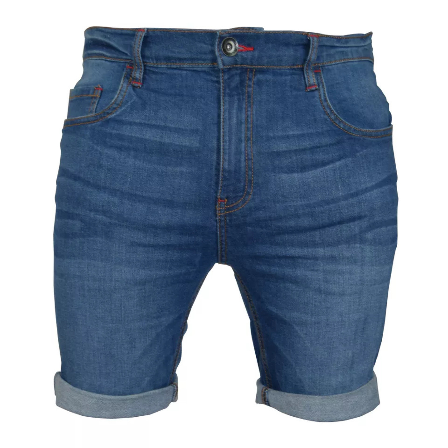 Mens Denim Chino Shorts Super STRETCH Skinny Slim Summer Half Pant Cargo Jeans