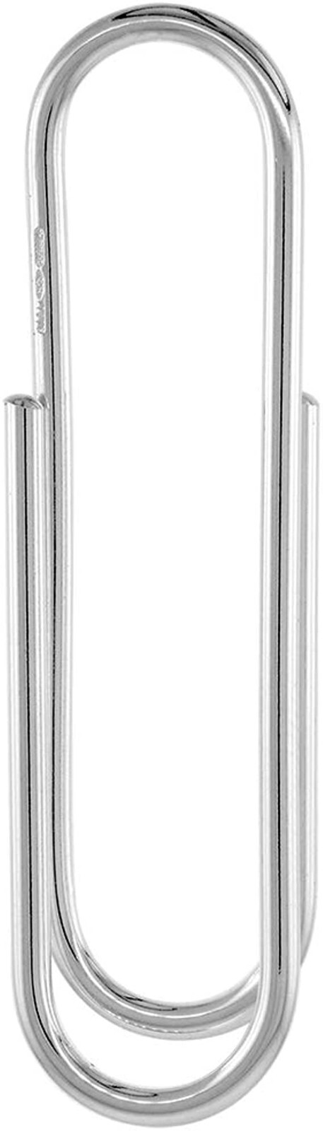 925 Sterling Silver Large Paper Clip Money Clip Made in Italy 2 3/8 x 5/8 inch