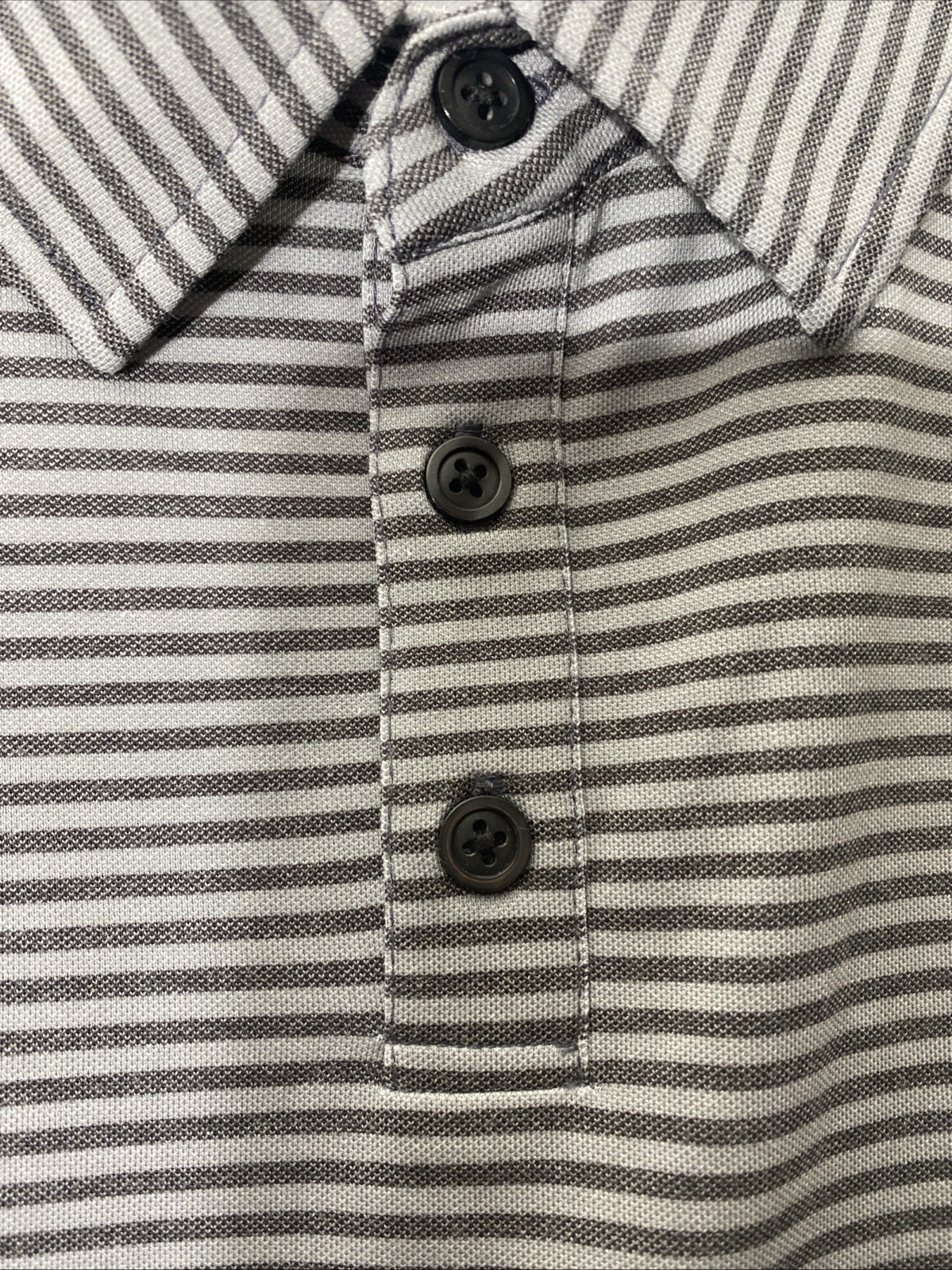 Into the Am performance polo Shirt Sriped Gray Black Golf Mens Size XL