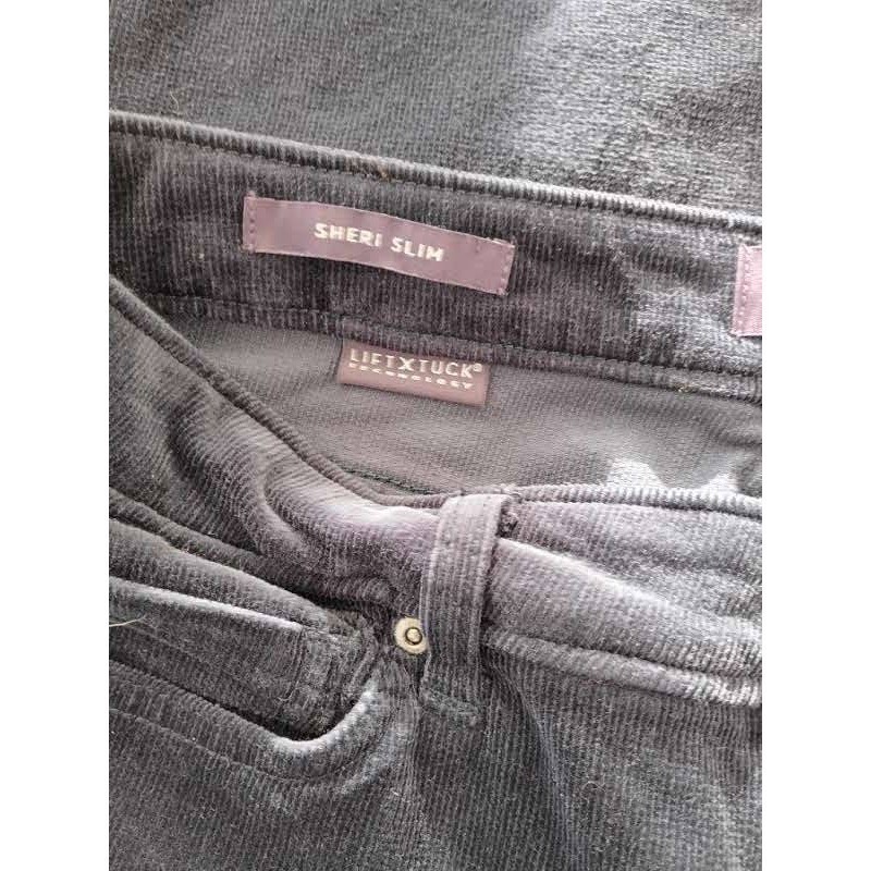 NYDJ Sheri Slim Navy Corduroy Pants Lift Tuck 8 30×29 Coastal Minimalist $119