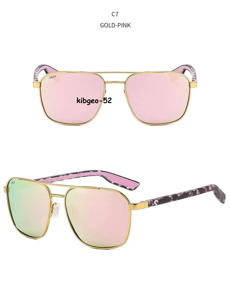 Costa Del Mar Wader GOLD Frame Pink Mirror 580P Polarized Lens Sunglasses