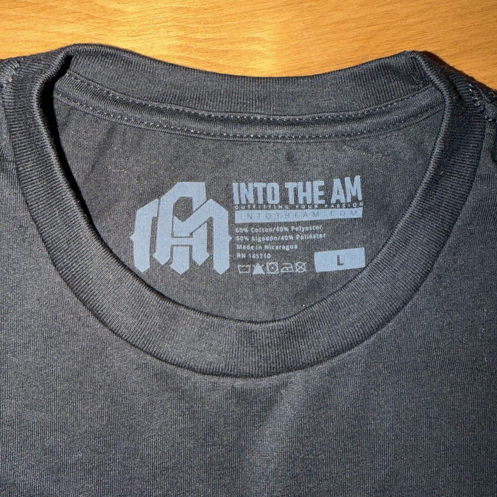 NWOT INTO THE AM Men’s Premium Soft Cotton Blend Crew Neck Tee Black Size Large