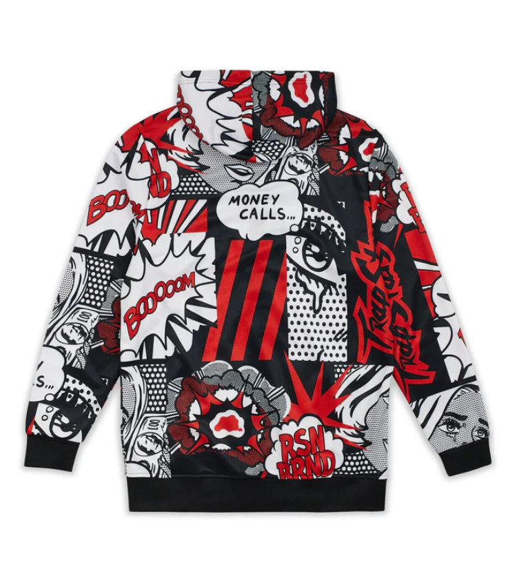 Reason Brand Money Calls Comic Print Track Set Tracksuit 2 Piece Set Size Large