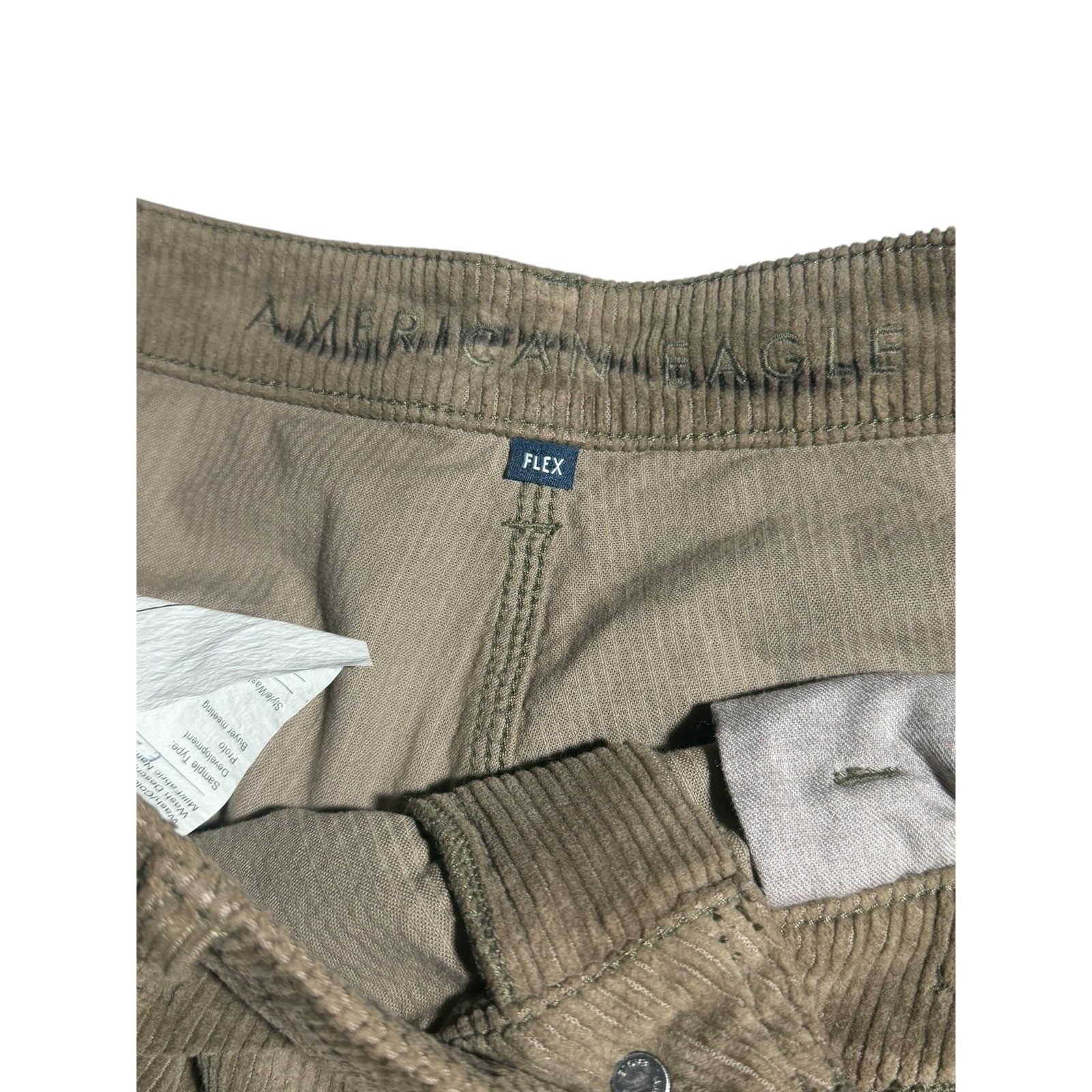 American Eagle Mens Flex Carpenter Pants Size 32X32 Olive Color Corduroy Feel