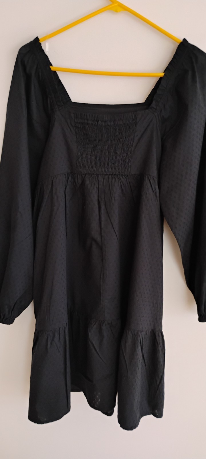 NWT Universal Threads Black Ruffle Embroidered Babydoll Milkmaid Boho Dress MED