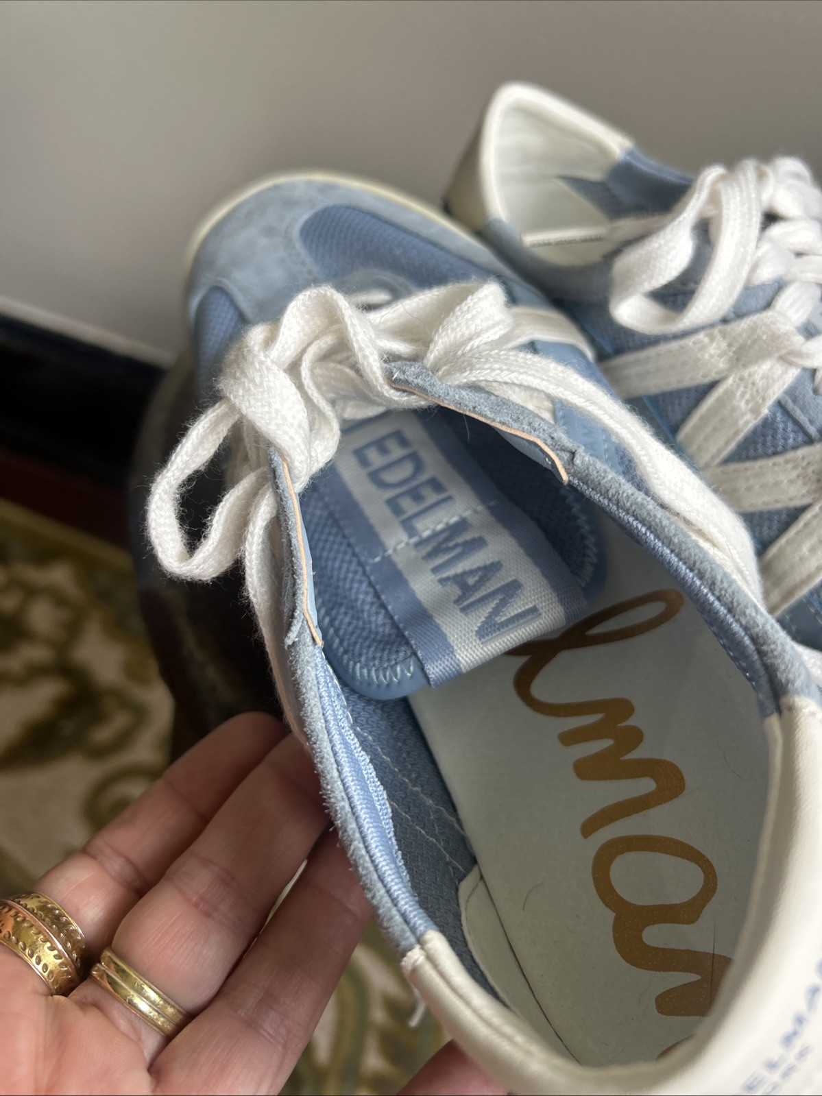 Sam Edelman Mesh And Suede Sneakers In Dusty Blue. Size 8 Never Been Worn