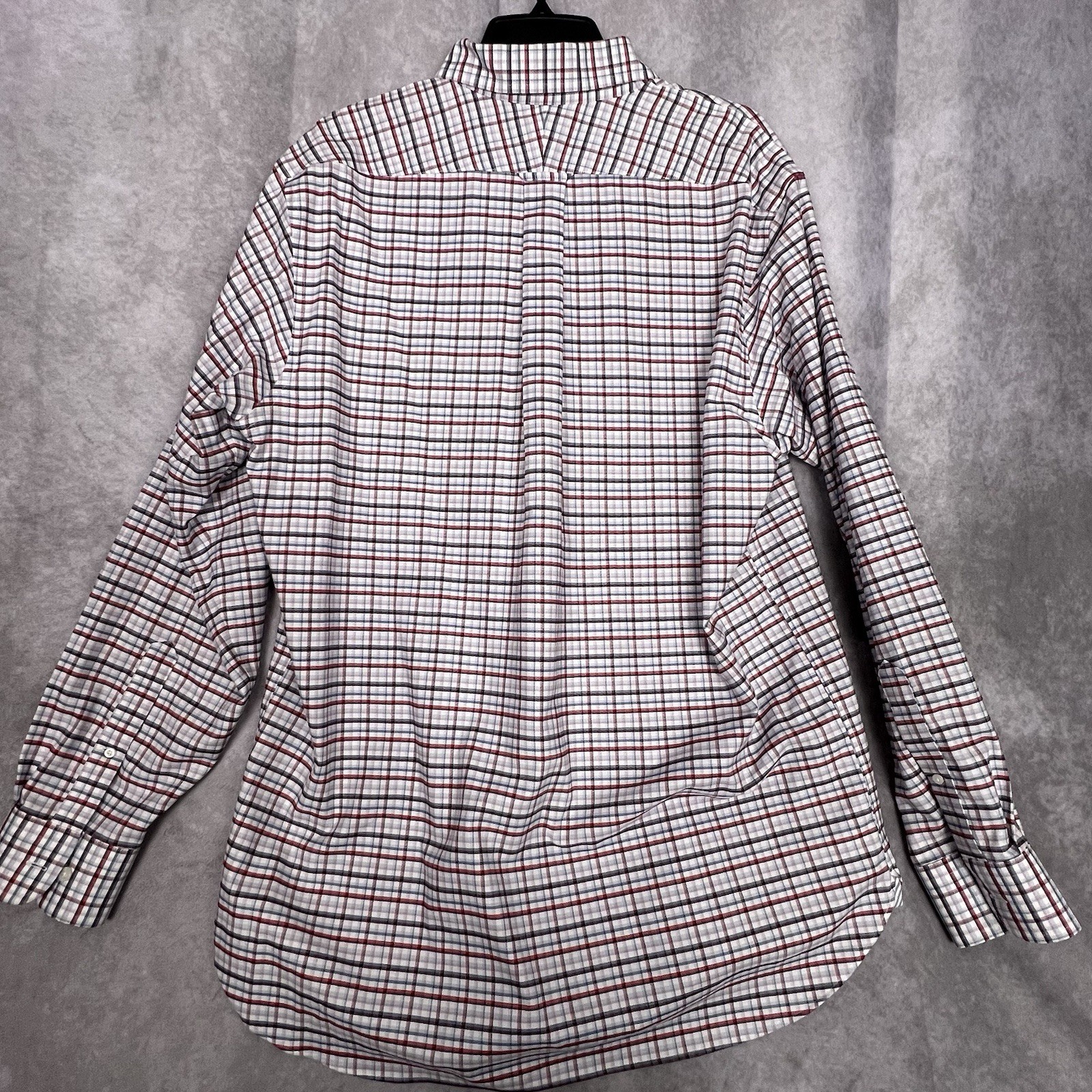 Lands’ End Men’s Shirt XXL Plaid 100% Supima Cotton No-Iron L/S Button Up Casual