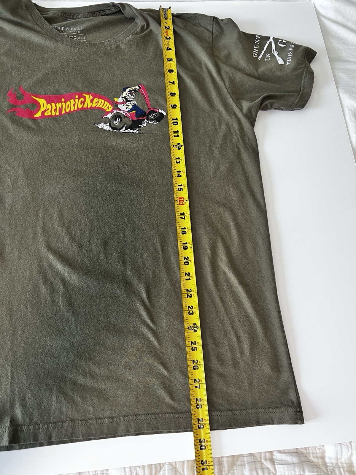 Grant Style Patriotic, Kenny Short Sleeve Crewneck Men’s Olive Green Size 2XL￼